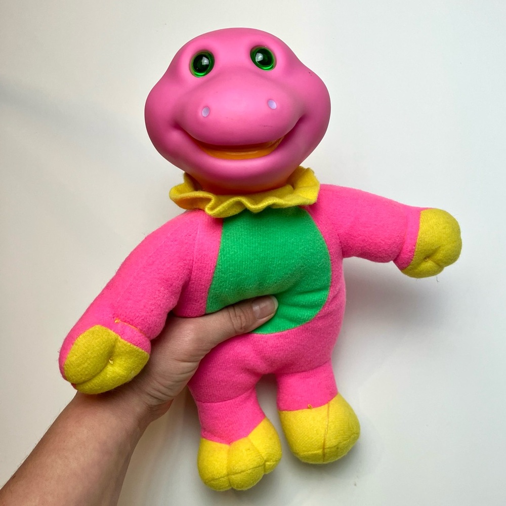 Rare Vintage Soma Dinosaur Plush 11'' Glo Dino 90s Rare Collectible Barney Gen Y